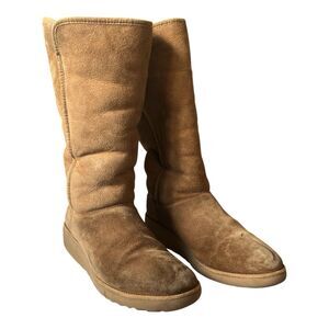 UGG Kara Womens Classic Tall Slim Chestnut Water Resistant Wedge Boot Size  8